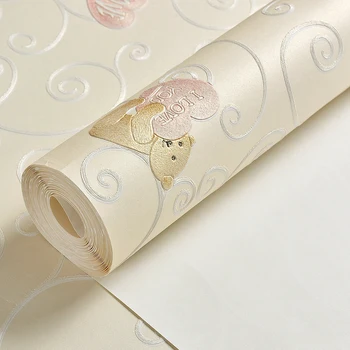 

3D Cartoon Bear Environmental Protection Non-Woven Wallpaper For Kids Room Children Room Bedroom Wall Decoration Wall Paper Roll