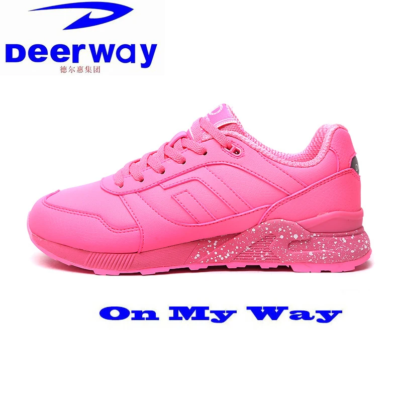 Deerway outdoor running shoes women mesh breathable cushioning rubber
