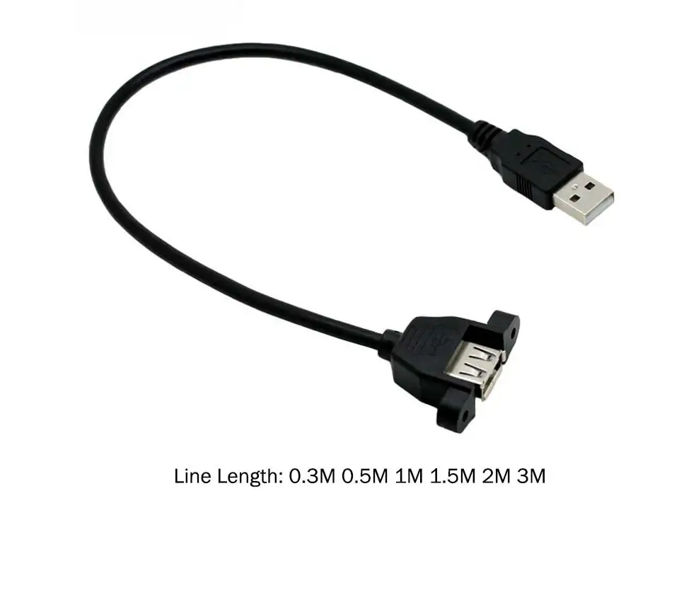 USB 2.0 Extension Cord With Ear USB extension Cable Can Be Fixed With Screw Hole Case Baffle 30 50 100 150 200 300 cm 2018 New (3)