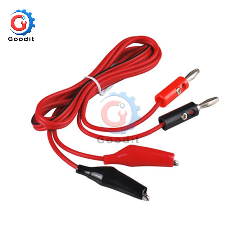 

5pcs Alligator Test Lead Clip To AV Banana Plug Connector TO Dual Tester Alligator Clip Probe Cable 1M