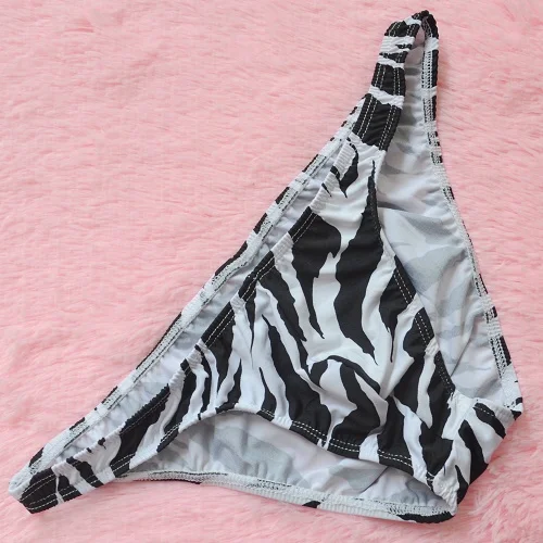 Free shipping Sexy men briefs Male three dimensional cut zebra print