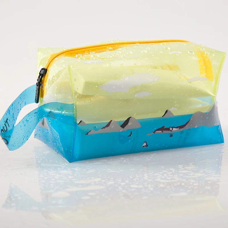 سحابة الحيوان dophin القرش شفافة النساء سفر كبيرة التجميل حقيبة للماكياج pvc تجميل ضد الماء حقيبة للتخزين الحقيبة