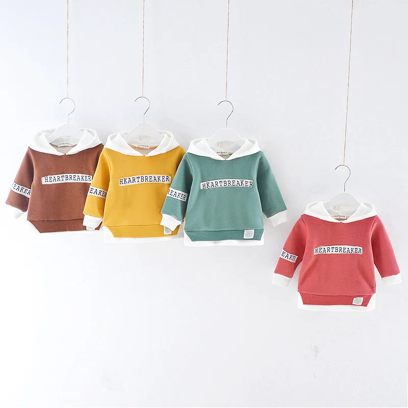 

Baby Boys Sweatshirt Winter Autumn Child Hoodies Toddler Kids Girl Long Sleeve Hooded Pullover Tops Sweatshirt Velvet T Shirt