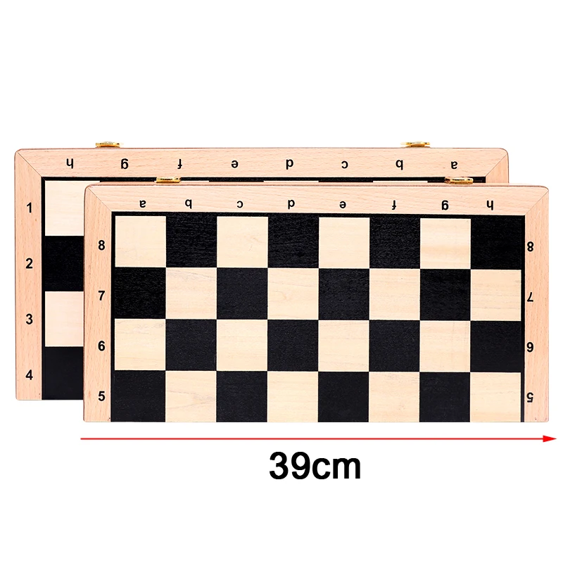 New Top Grade Wooden Folding Large Chess Set Handwork Solid Wood Pieces Birch Chessboard Children Entertainment Gift Board Games