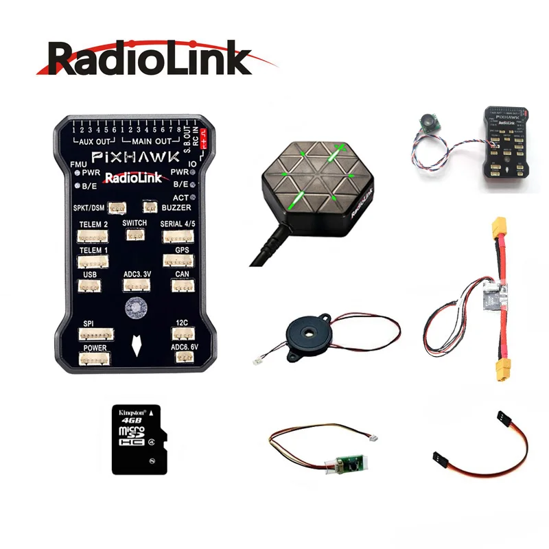 

Radiolink PIXHAWK Flight Control With M8N GPS Supported By AT9\AT10 II Buzzer 4G SD Card Ultrasonic Sensor Su04 Free shipping
