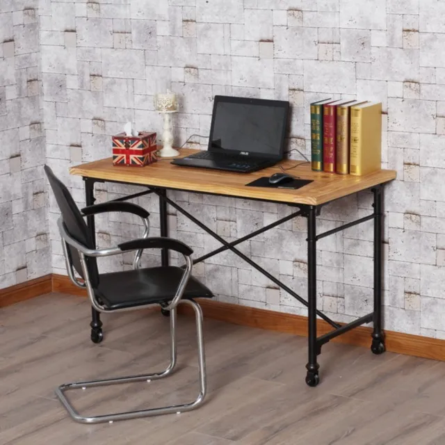 American retro wood to do the old wrought iron computer desk corner desk desk Ikea minimalist