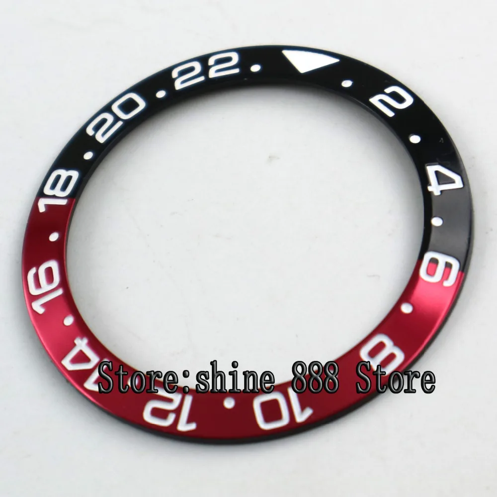 

39.8mm high quality red & black bezel insert for 43mm sub GMT watch