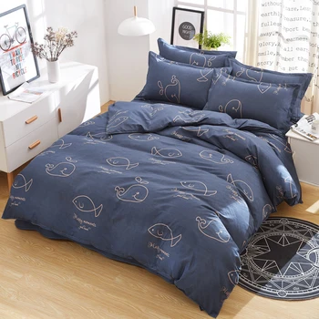 

Smiling Dolphin Home Textile Printe Bedding Set Bed Cover Bed Sheet Duvet Cover Pillowcase Bed Linen Bedclothes Queen Teen Adult