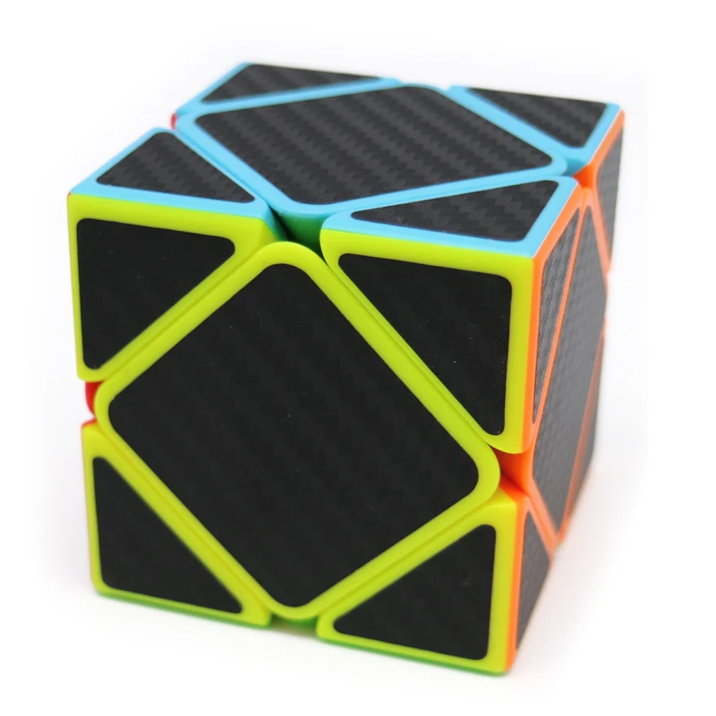 Высококачественный скоростной волшебный куб, головоломка, косой куб, развивающие обучающие игрушки для детей, наклейка из углеродного волокна, волшебный куб, подарки