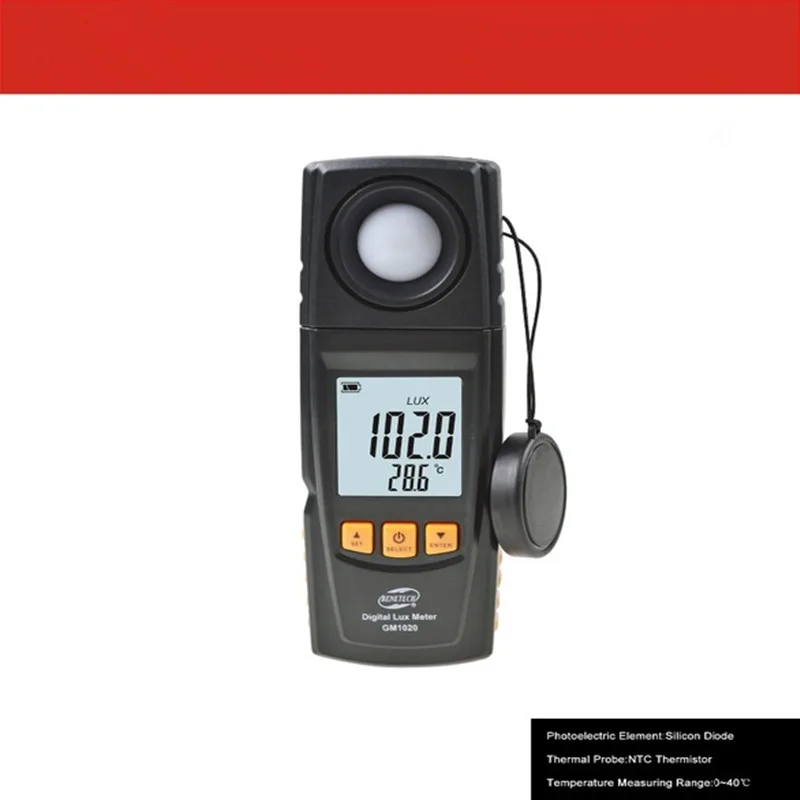 

Digital Lux Light Meter GM1020 USB LCD backlight Display Handheld Photometer Up to 200,000 Lux Meter
