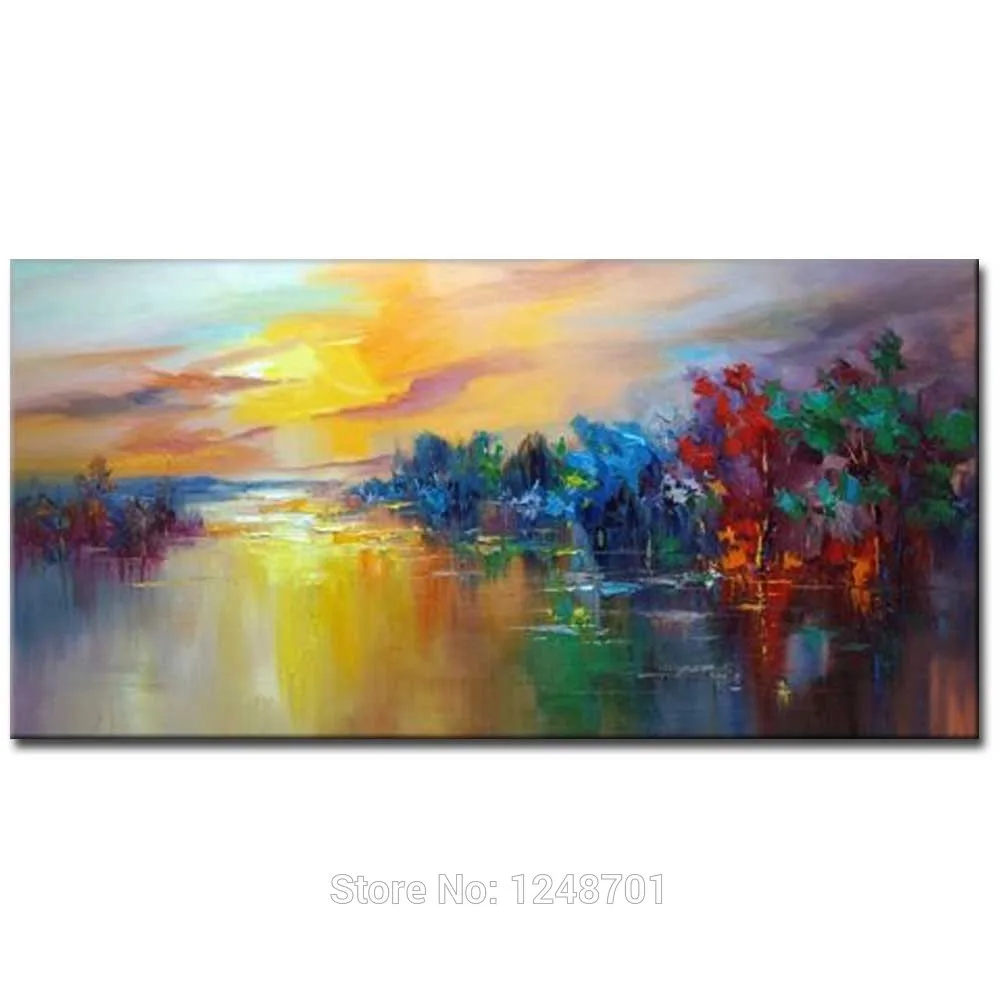 

High Quality Hand Painted Abstract Colorful Could Scenery Oil Painting On Canvas Wall Art Picture Living Room Bedroom Home Decor