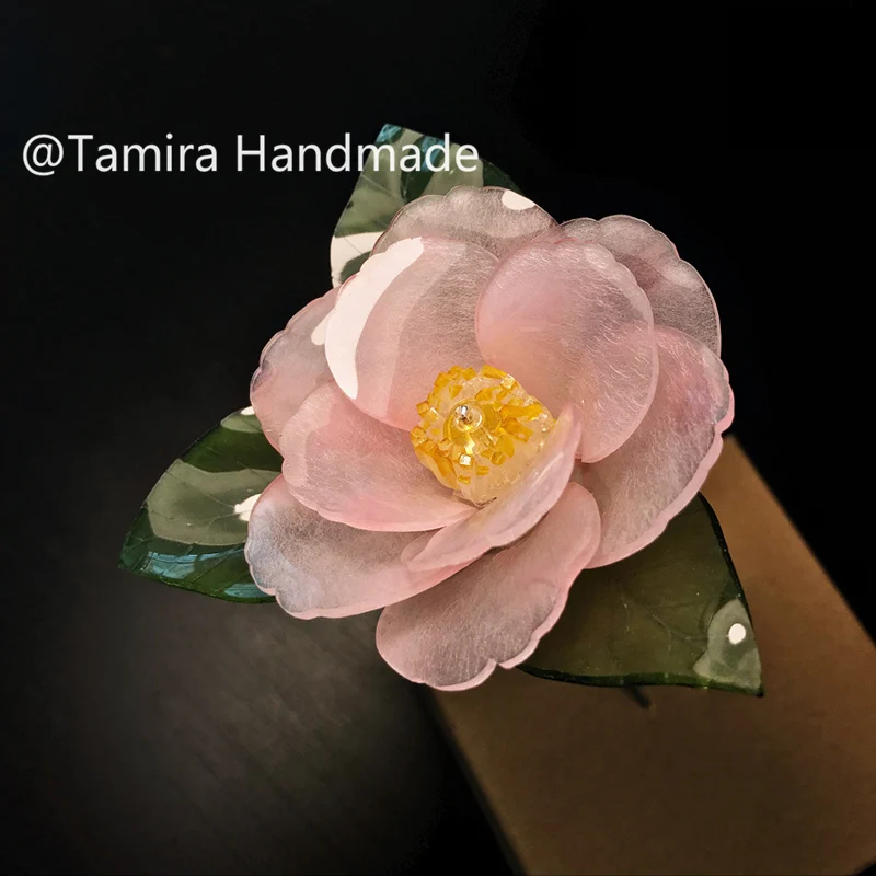 

Multi petal Camellia Hairpin shrink dink jewery CA9