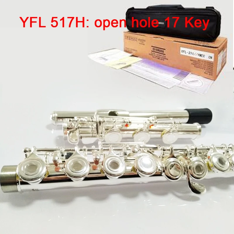 

Japan Professional Flute 517H 17 open hole C tone silver Flute With E key Playing instrumentos music Transversal flauta Recorder