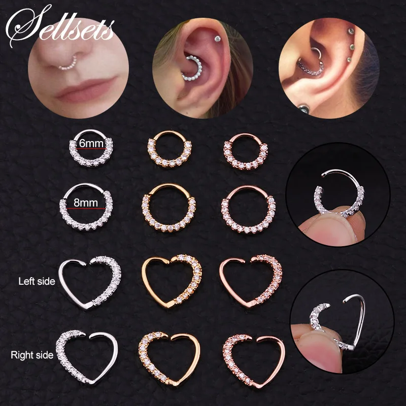 Jewelry And Watches Septum Ring Twisted Nose Ringdaith Piercingcartilagehelixtragusear Hoop