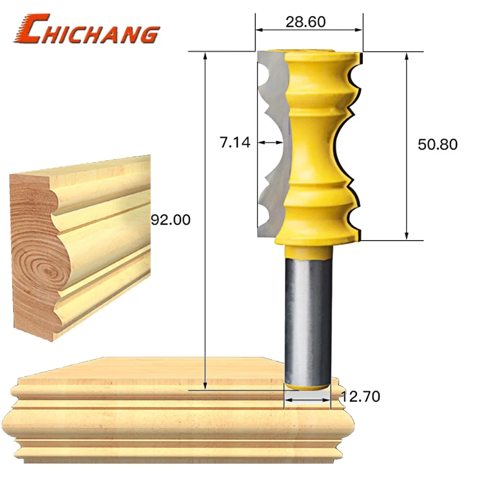 1 шт. 1/2 "хвостовик Деревообработка шлицевая Обрезка фрезы древесины фрезерные станки ЧПУ Инструмент для дерева узор вырезка резак