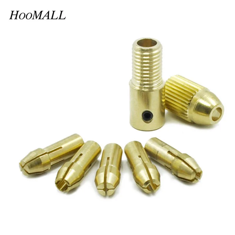 Hoomal 8Pcs 0.5 3mm Brass Drill Chucks Collet Bits Sets Multi