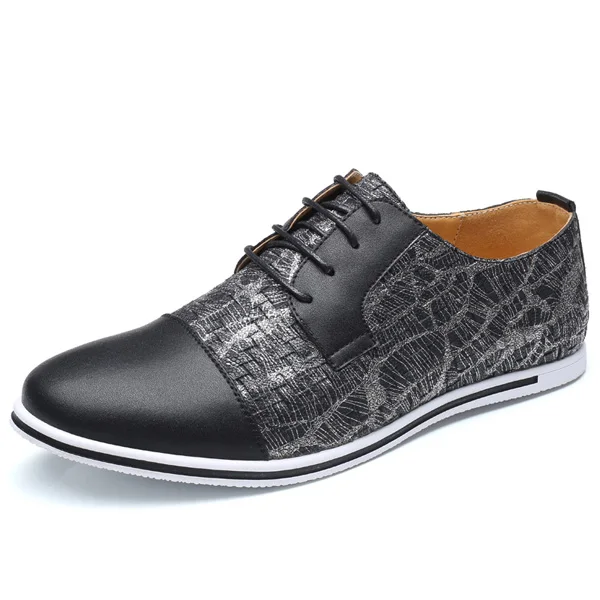 YWEEN/мужская повседневная обувь; Большие европейские размеры 50; стильные разноцветные модные оксфорды на шнуровке; модельные туфли на плоской подошве - Цвет: Черный