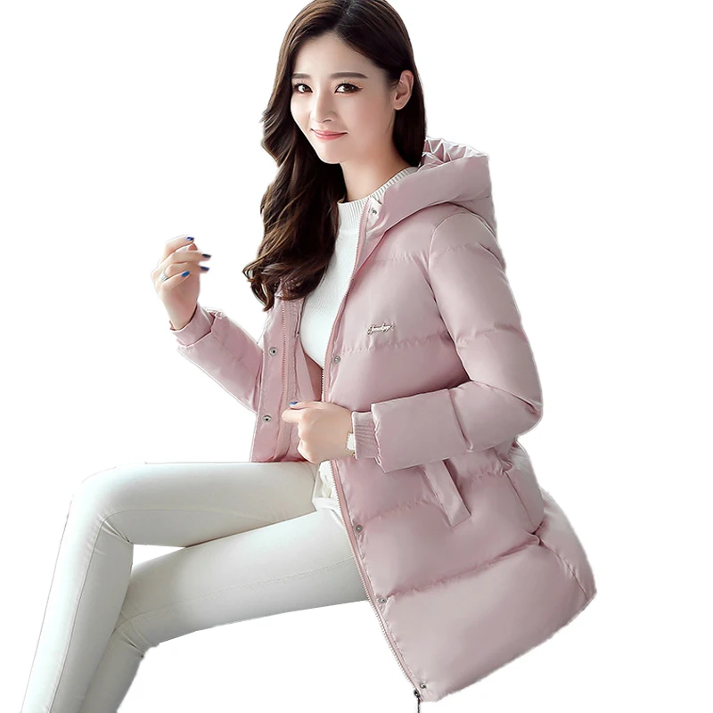 Manteau Capuchon Coton Jaqueta Plus Bas Épais Taille Vers Green army À 2018 pink Chaud Lâche Nouveau Parkas Rembourré Inverno6xl Femmes Feminina Le Vestes Long D'hiver Black Up7dwH