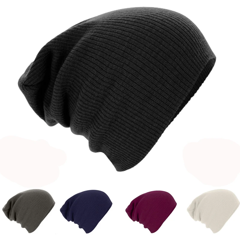 

Women Men Unisex Knitted Winter Cap Casual Beanies Solid Color Hip-hop Snap Slouch Skullies Bonnet Beanie Hat Gorro Bonnet Femme