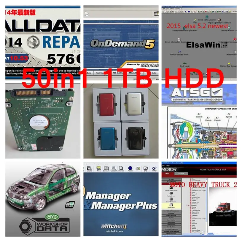

2016 Alldata and mitchell on demand softwar 2015+ElsaWin+vivid workshop ect all data 50 in1tb usb hdd support Tech service
