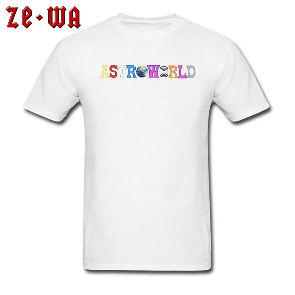 Astroworld logo -351 Tops & Tees Fitted Round Collar Design Short Sleeve 100% Cotton Male Top T-shirts Classic T-Shirt Astroworld logo -351 white