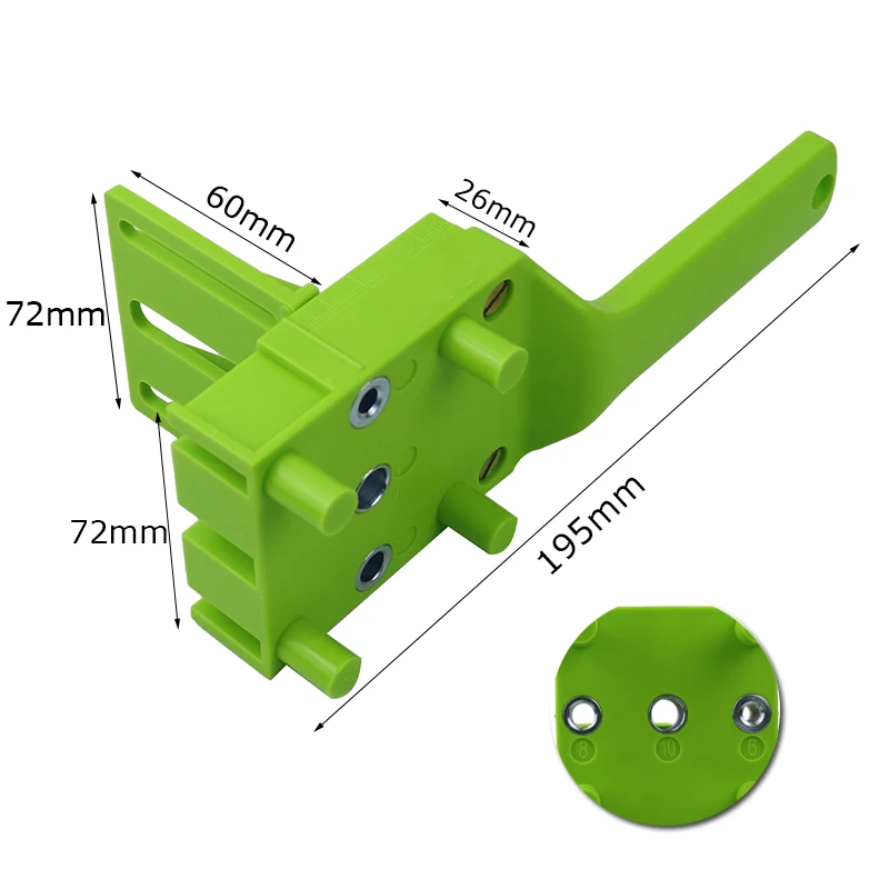 Quick Doweling Jig Self-centering 6/810mm ABS Plastic Pocket Hole Jig For Woodworking Drill Guide W