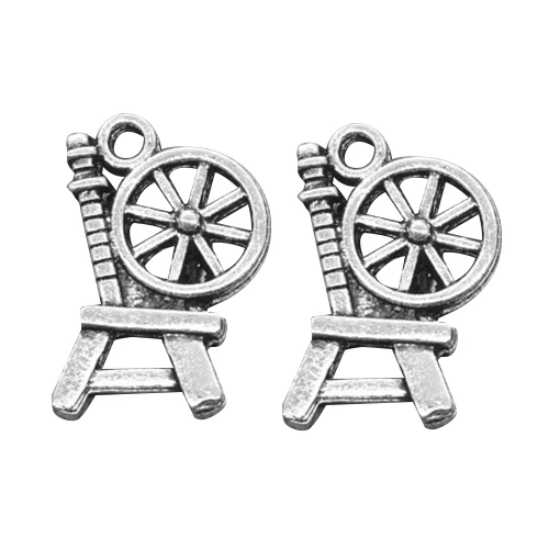 

40 Pcs Spinning Wheel Charm Pendants 18x12mm(3/4"x1/2")
