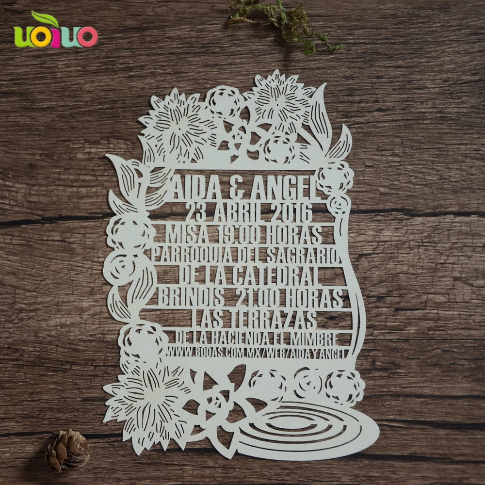 

20pc Kraft envelope laser cut wedding invitation card