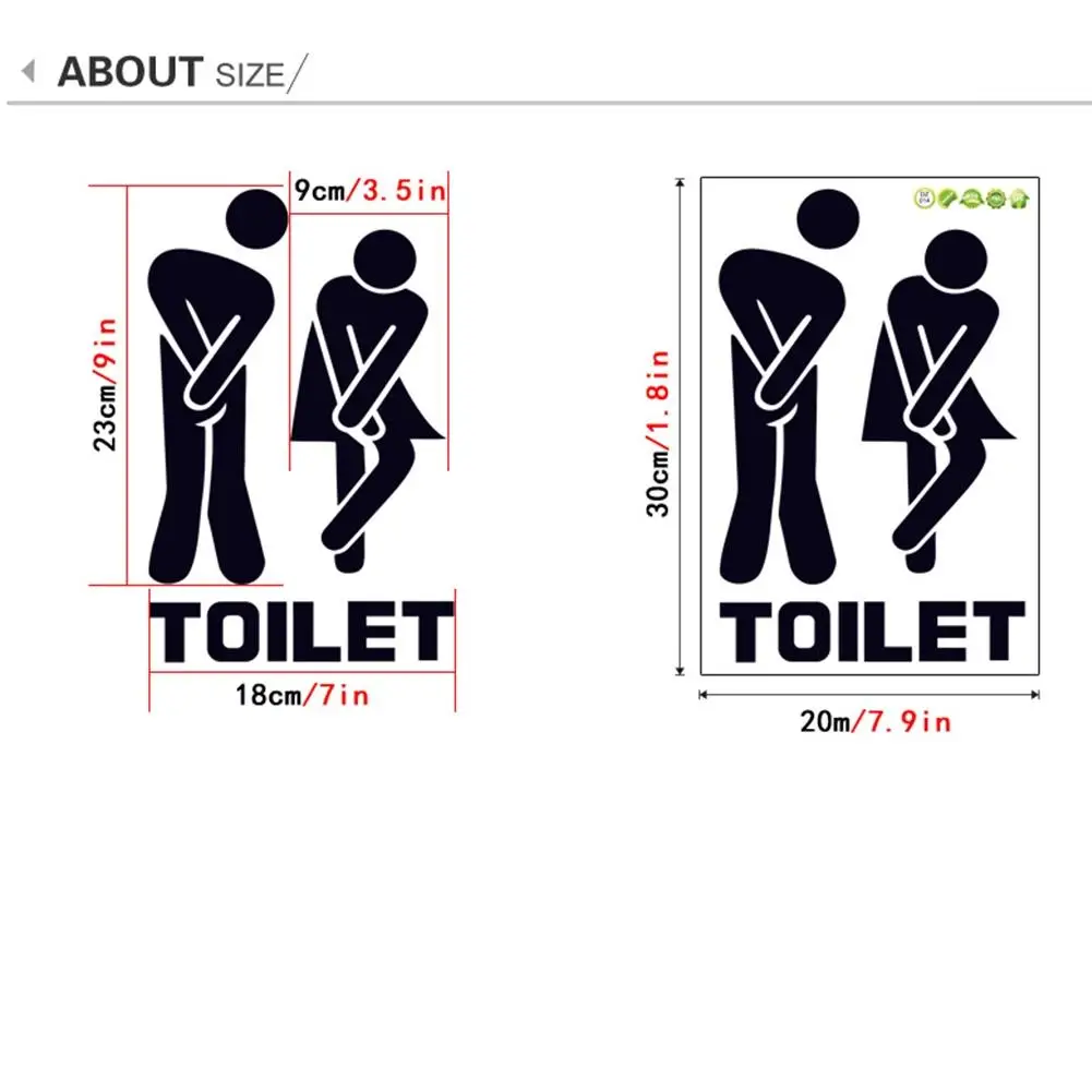 Adeeing Waterproof Toilet Sign Wall Sticker Art Mural for Toilet Bathroom Door Decoration Adeeing Waterproof Toilet Sign Wall Sticker Art Mural for Toilet Bathroom Door Decoration