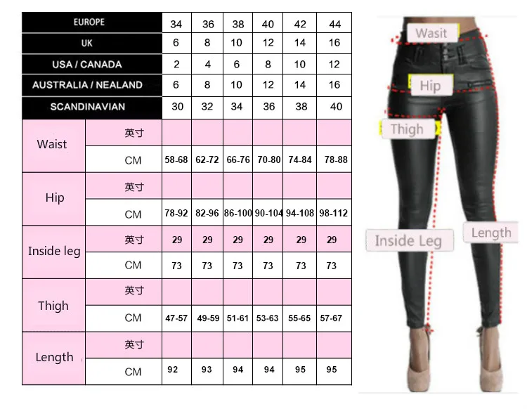 Europe America Moto Birker PU Jeans Women Fashion Zipper Low Waist Push Up Sexy Leather Trousers White Skinny Pencil Pants Mujer blue jeans