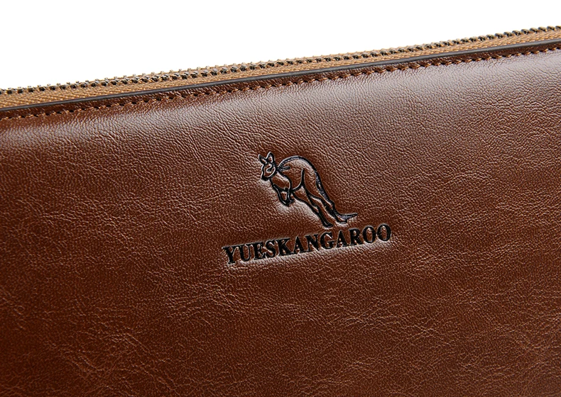 YUES KANGAROO, роскошные Брендовые мужские кошельки, кожаный мужской клатч с карманом для монет, на молнии, мужской кошелек, держатель для карт, кожаный Длинный кошелек