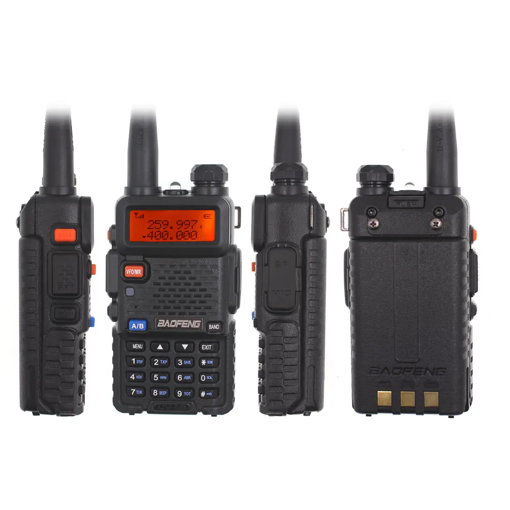 2pcs Baofeng New UV-5R Tri-band 136-174MHz 220-260MHz 400-520MHz Amateur radio Dual display Upgraded UV 5R Two way radio BF-R3