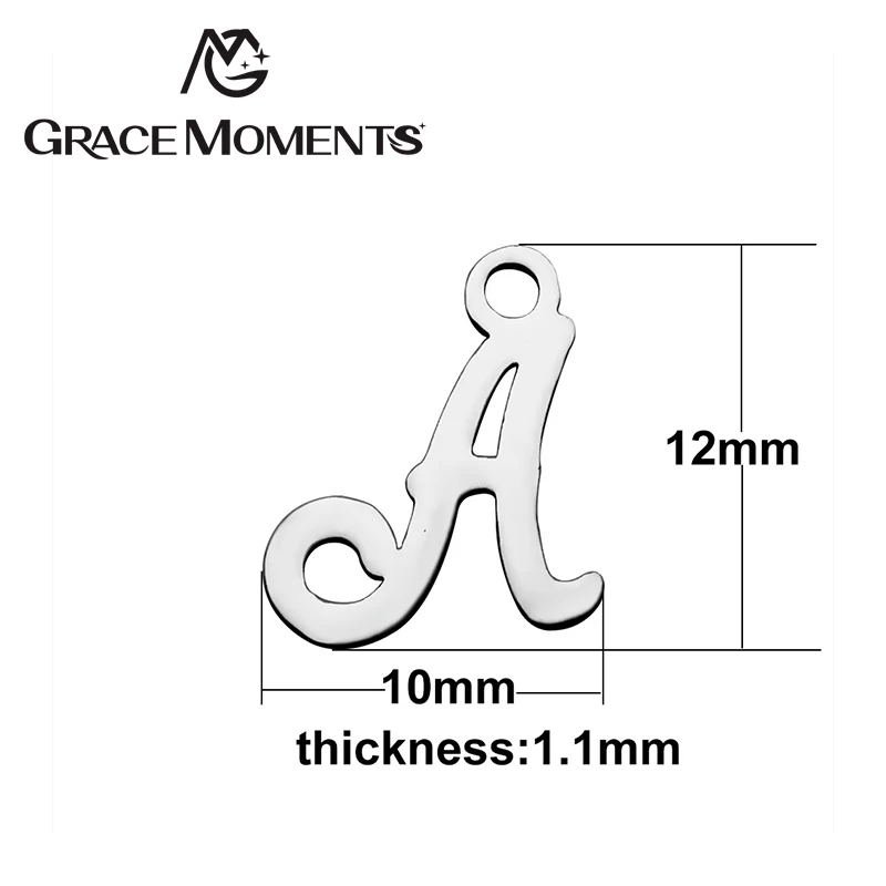 

Grace Moments High Polishing Stainless Steel DIY Charm A-Q Initials Alphabet Charm Letters For Making Women Jewelry Accessories