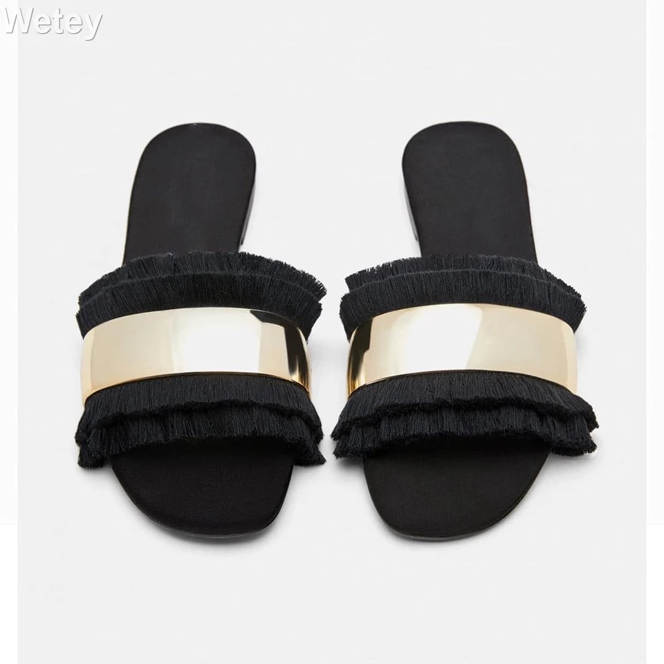 leather slides with fur