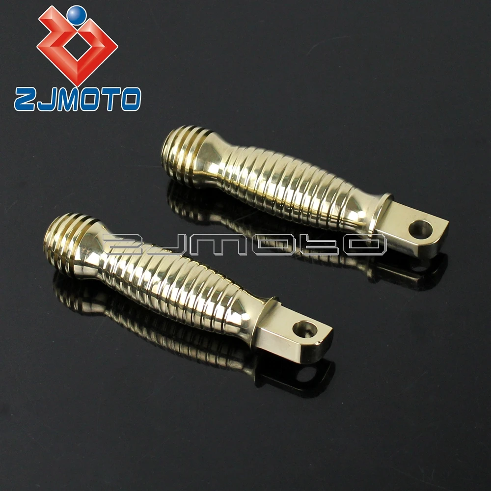 Universal Motorcycle Footrests Customs Brass Foot Pegs Footpegs For