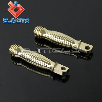 

Universal Motorcycle Solid Brass Footrests For Harley Cafe Racer Bobber Chopper Custom Beehive Foot Pegs Footpegs