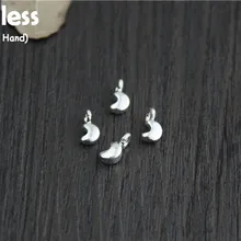 Uglyless Настоящее S925 стерлингового серебра Луны Подвески Аксессуары ювелирных украшений Hand-Made мини Размеры ручные работы милые маленькие кулоны Bijoux(украшения своими руками
