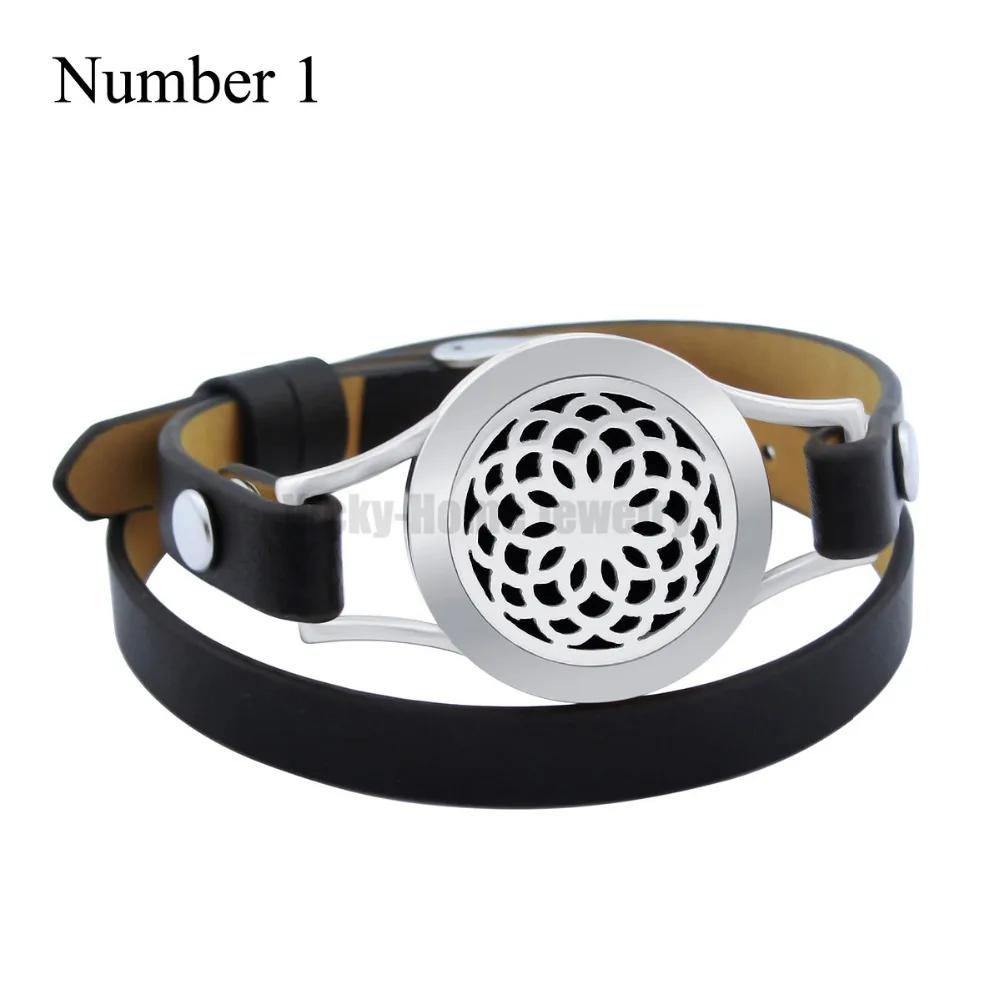 ZP-BS041-0 Diffuser Leather Locket Bracelet -