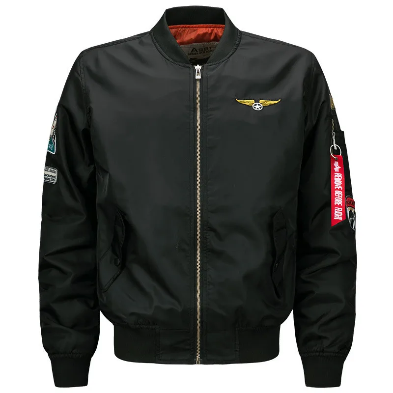 MORUANCLE Mens Pilot Flight Bomber Jackets Streetwear Varsity Baseball Jackets With Patches Air Force Outerwear Plus Size M-6XL MORUANCLE Mens Pilot Flight Bomber Jackets Streetwear Varsity Baseball Jackets With Patches Air Force Outerwear Plus Size M-6XL