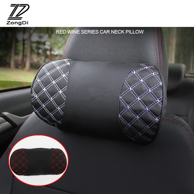 

ZD Car headrest Leather Neck pillow For Audi a4 b6 a3 a6 c5 b8 VW polo passat b5 b6 Lada granta vesta Mazda 3 6 cx-5 Accessories