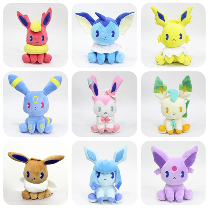 Лето Сода карманные животные Пикачу Eevee Семья плюшевые куклы Sylveon Aquali Espeon Jolteon Vaporeon игрушка детский подарок 20 см