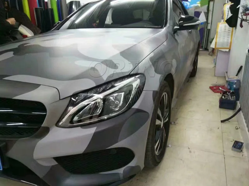 Серая камуфляжная виниловая пленка для стайлинга автомобиля серая чехлы кузова