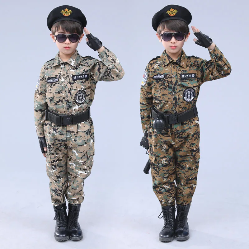 Дети мальчик Airsoft военно-тактические форма подросток лагерь камуфляжные армейские Обучение костюм девочки; дети камуфляже 90