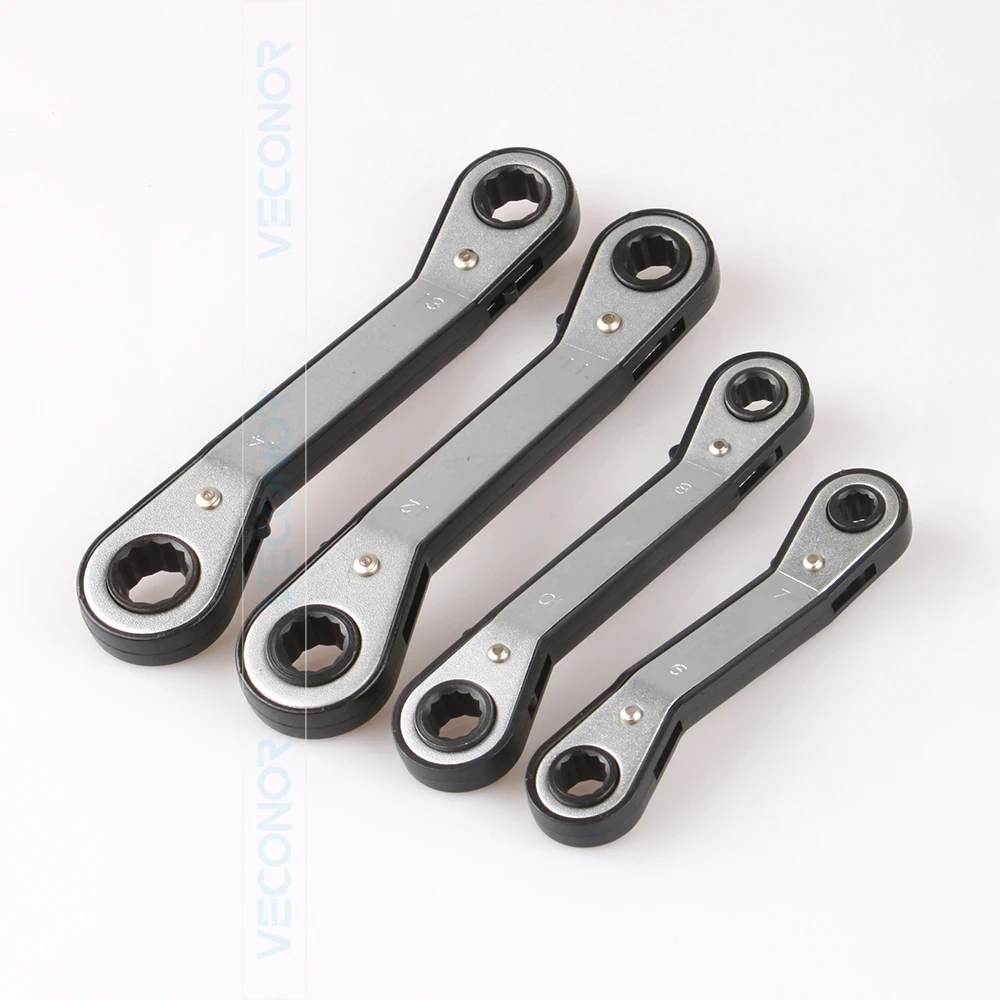 

4pcs Offset Ratchet Ring Wrench Spanners Set Metric 2-Way Reversible Garage Workshop Tool Set