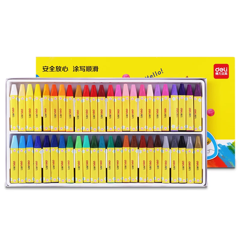 

Quality 12/24/36/48 Colors Cute Wax Caryon Set for School Kids Drawing Art Supply Easy Coloring Pastel Chalk Best Gift Pen