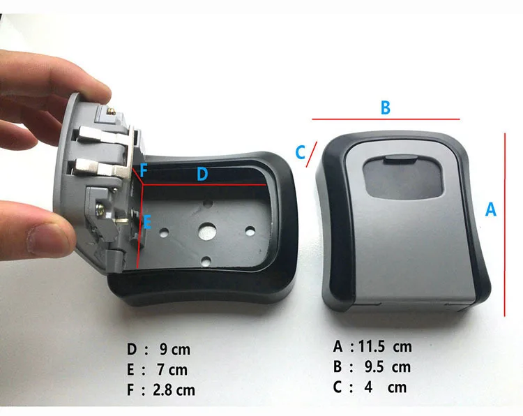 Key Safe Box Outdoor Digit Wall Mount Combination Password Lock Aluminum Alloy Material Keys Storage Box Security Safes OS5402 (5)