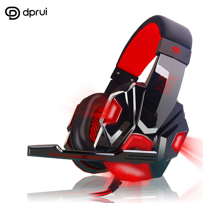 DPRUI беруши Новый Gaming Проводная гарнитура глубокий бас Игры наушники компьютерные