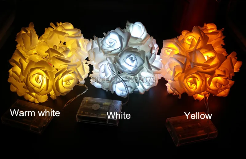 Rose Flower LED Valentines Day String Lights Colorful Rosa Christmas Festival Party Garden Bedroom lumiere - color lighiting 1-2