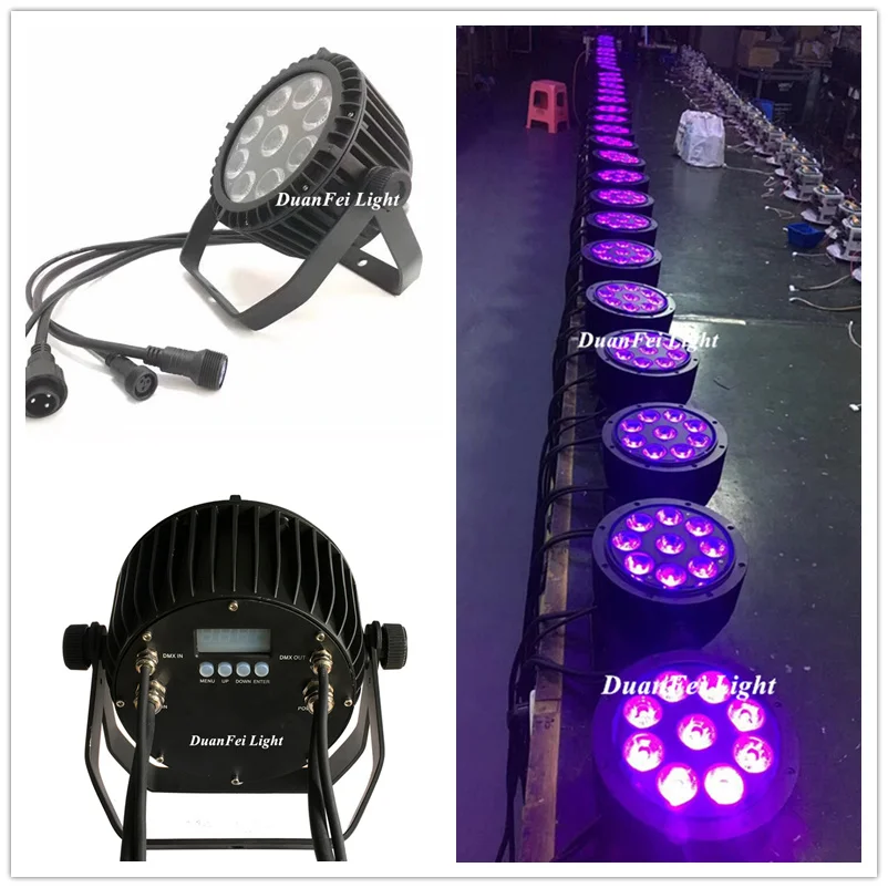 2 шт. 9x18 Вт светодиодный плоский par Уличный настенный светильник rgbwa uv dmx ip65 spot Can 6 в