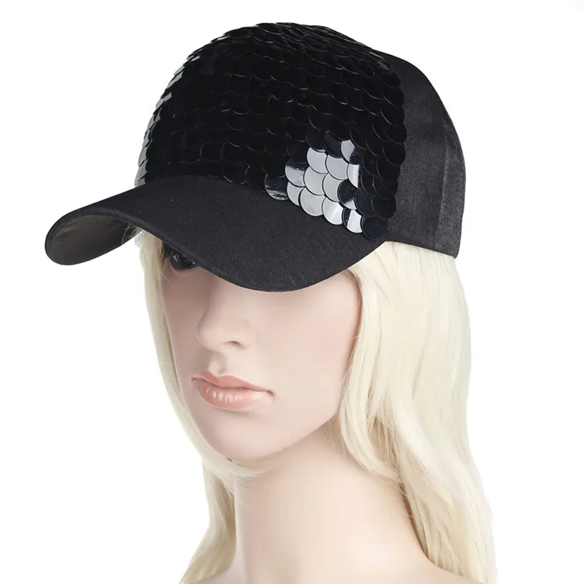 

Women Men Baseball Tennis Cap Adjustable Shiny Sequins Gorra Tenis Outdoor Sports Sunshade Ponytail Cap Dropshippping 0905